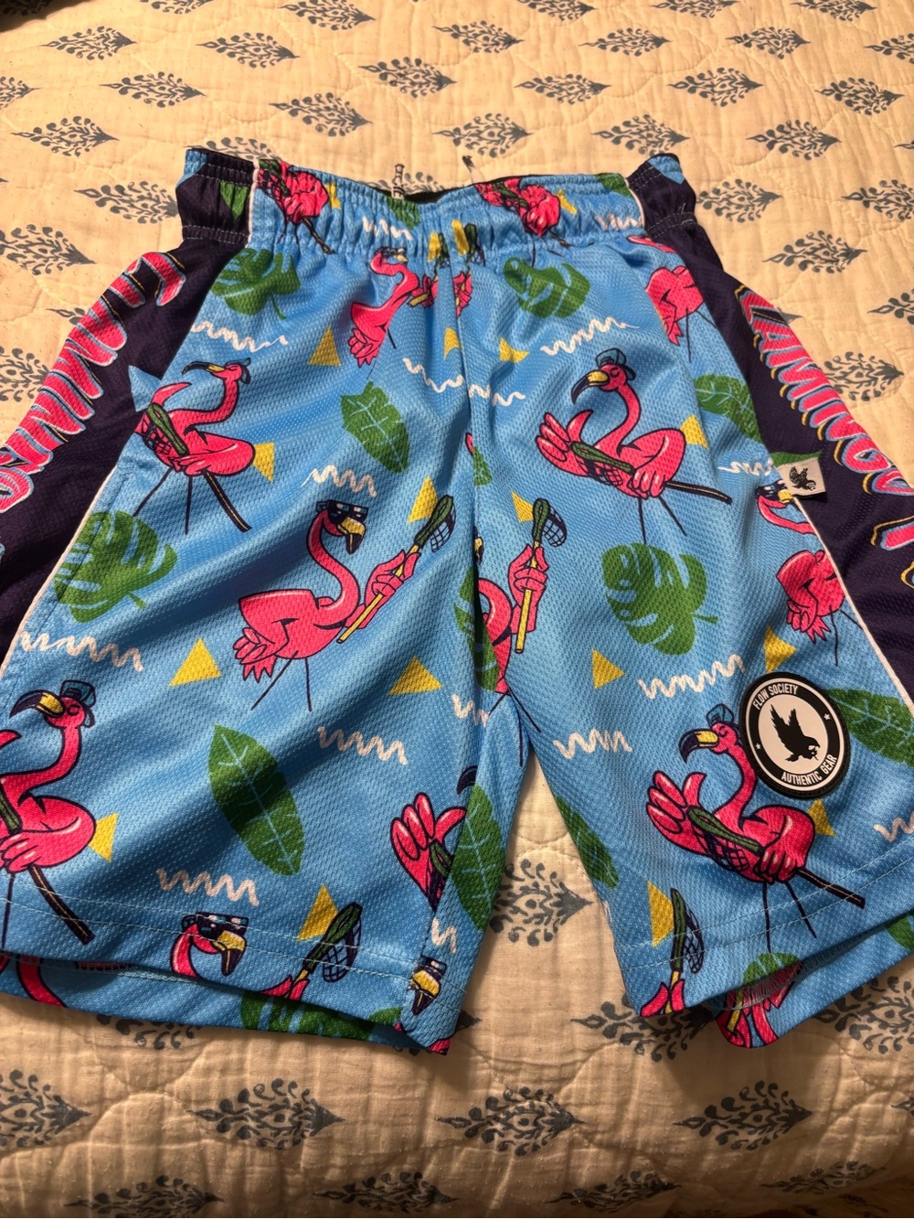 Youth Flow Society Flamingo Print Athletic Shorts